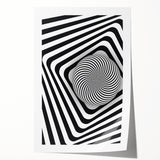 Hypnotic Spiral and Geometric Stripes - Optical Illusion Wall Art