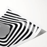 Hypnotic Spiral and Geometric Stripes - Optical Illusion Wall Art