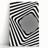 Hypnotic Spiral and Geometric Stripes - Optical Illusion Wall Art