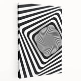 Hypnotic Spiral and Geometric Stripes - Optical Illusion Wall Art