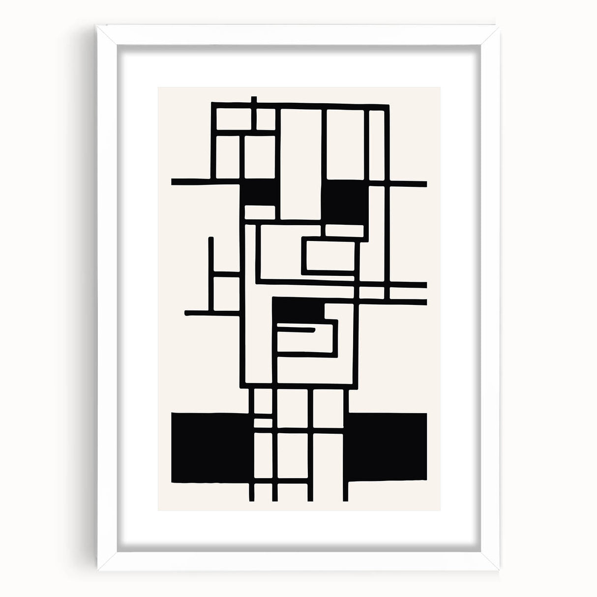 Bohemian Wall Art - Black & White Eclectic Boho Decor with Geometric Style