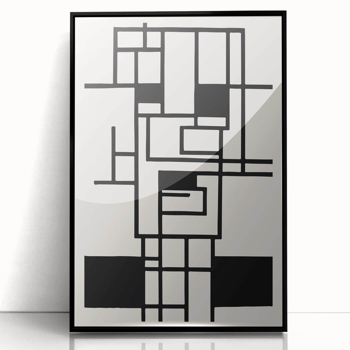 Bohemian Wall Art - Black & White Eclectic Boho Decor with Geometric Style