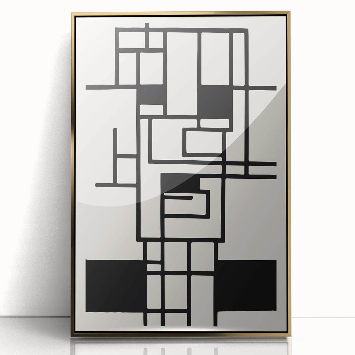Bohemian Wall Art - Black & White Eclectic Boho Decor with Geometric Style
