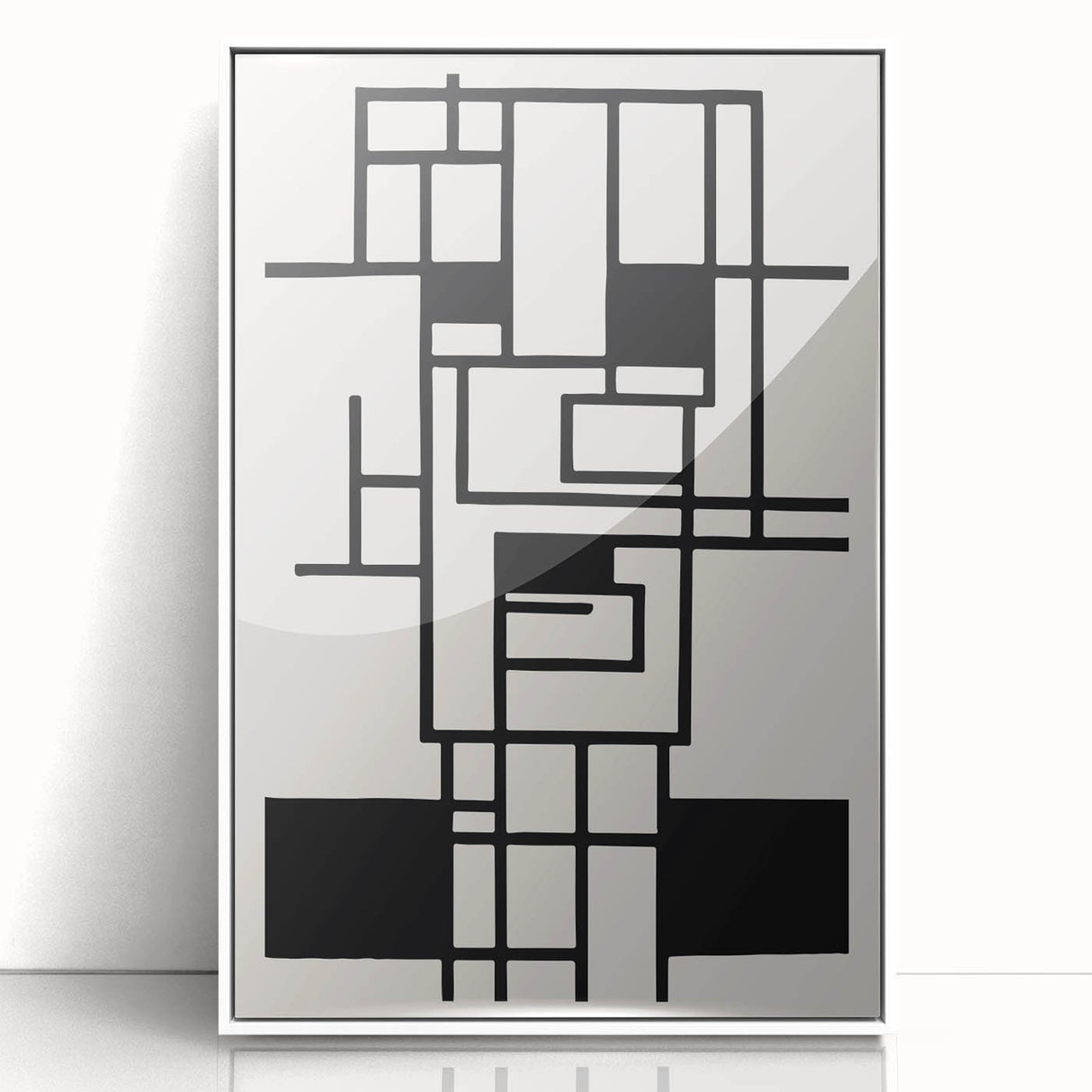 Bohemian Wall Art - Black & White Eclectic Boho Decor with Geometric Style