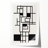 Bohemian Wall Art - Black & White Eclectic Boho Decor with Geometric Style