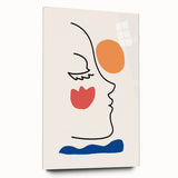 Bohemian Line Art - Eclectic Boho Decor Canvas with Abstract Face Design