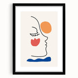 Bohemian Line Art - Eclectic Boho Decor Canvas with Abstract Face Design