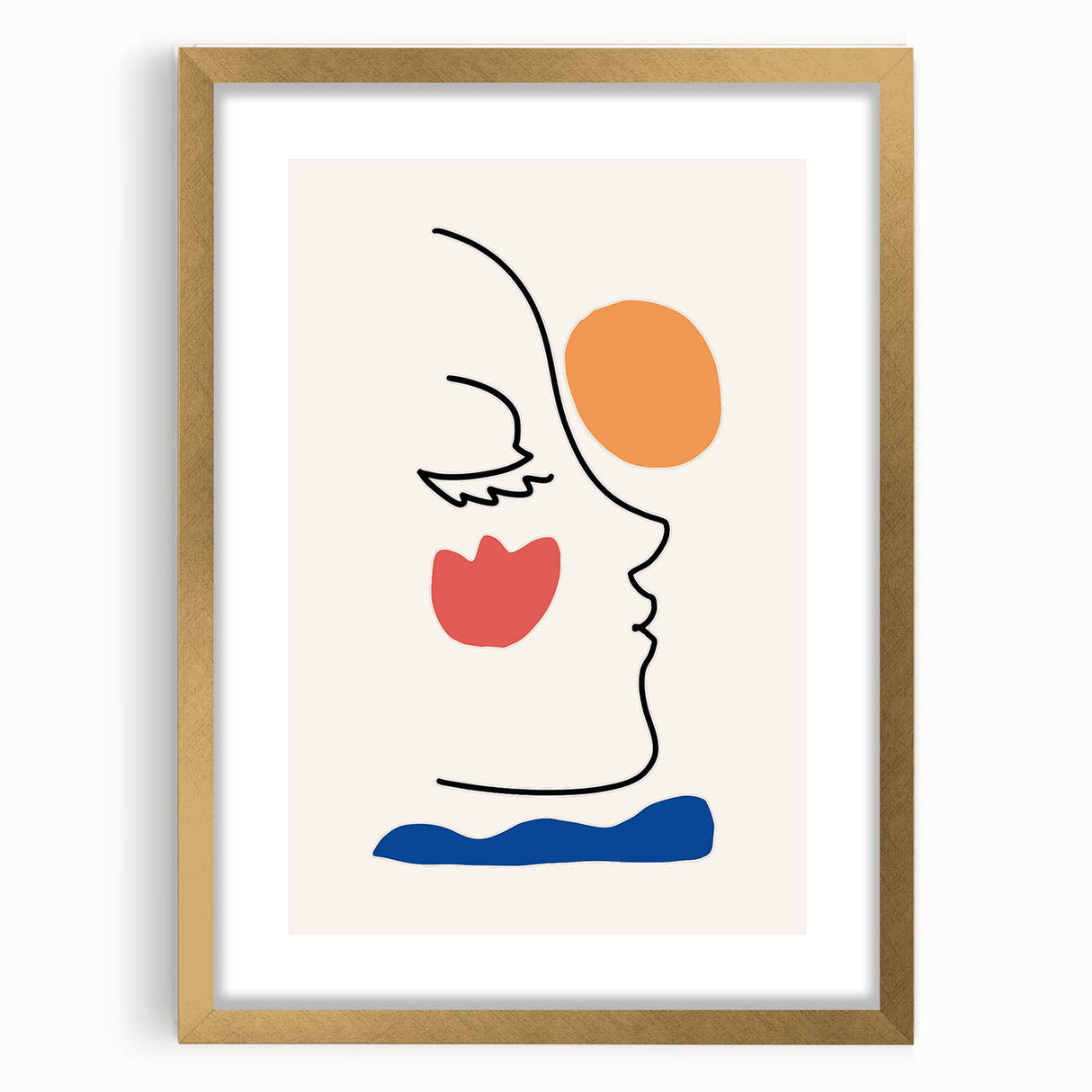 Bohemian Line Art - Eclectic Boho Decor Canvas with Abstract Face Design