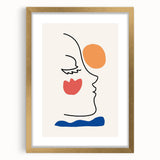 Bohemian Line Art - Eclectic Boho Decor Canvas with Abstract Face Design