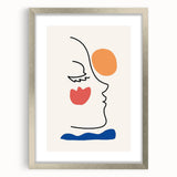 Bohemian Line Art - Eclectic Boho Decor Canvas with Abstract Face Design