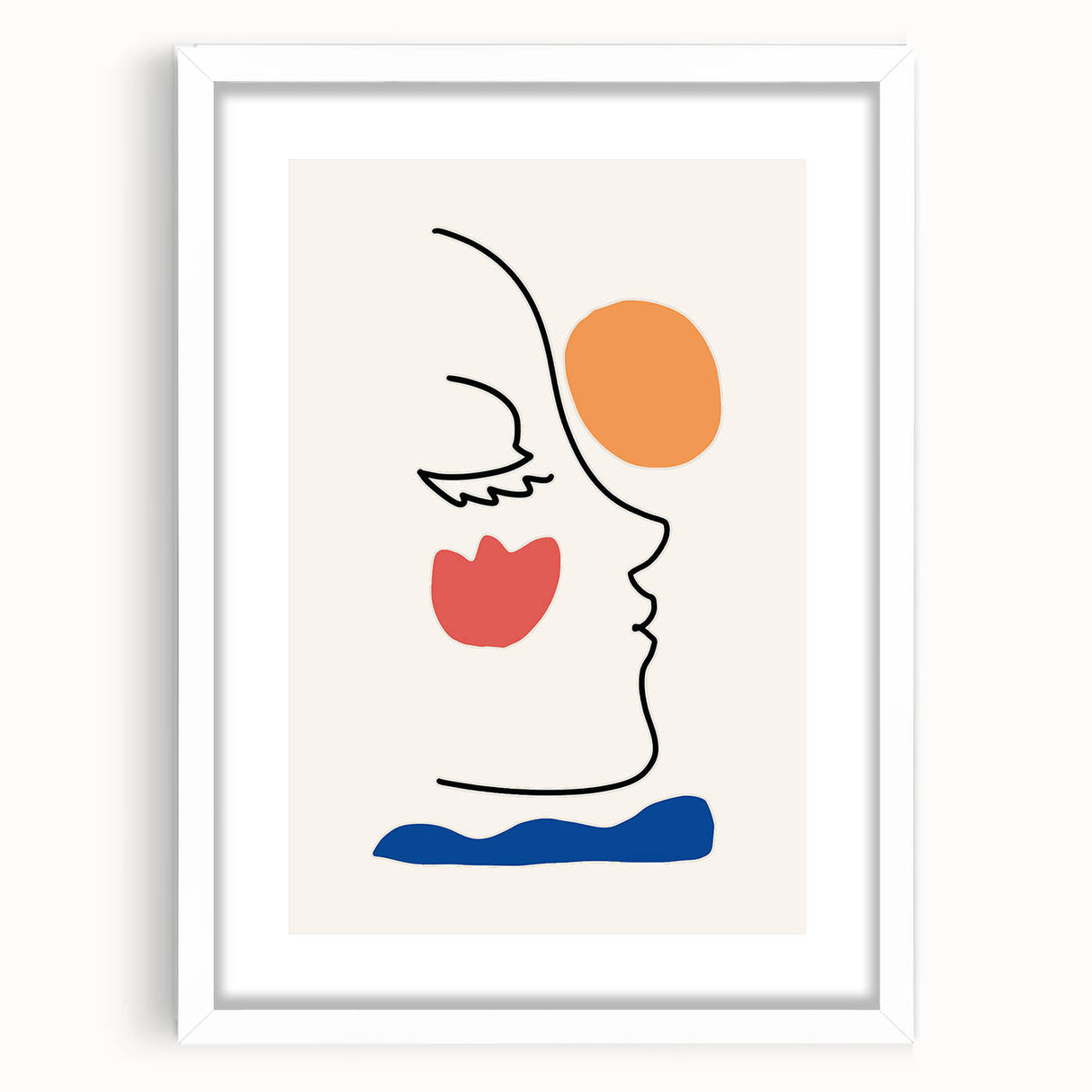 Bohemian Line Art - Eclectic Boho Decor Canvas with Abstract Face Design