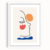 Bohemian Line Art - Eclectic Boho Decor Canvas with Abstract Face Design