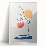 Bohemian Line Art - Eclectic Boho Decor Canvas with Abstract Face Design
