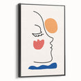 Bohemian Line Art - Eclectic Boho Decor Canvas with Abstract Face Design