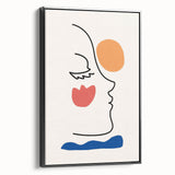 Bohemian Line Art - Eclectic Boho Decor Canvas with Abstract Face Design