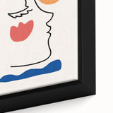 Bohemian Line Art - Eclectic Boho Decor Canvas with Abstract Face Design