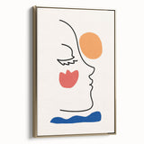 Bohemian Line Art - Eclectic Boho Decor Canvas with Abstract Face Design
