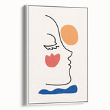 Bohemian Line Art - Eclectic Boho Decor Canvas with Abstract Face Design