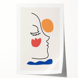 Bohemian Line Art - Eclectic Boho Decor Canvas with Abstract Face Design