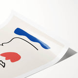 Bohemian Line Art - Eclectic Boho Decor Canvas with Abstract Face Design