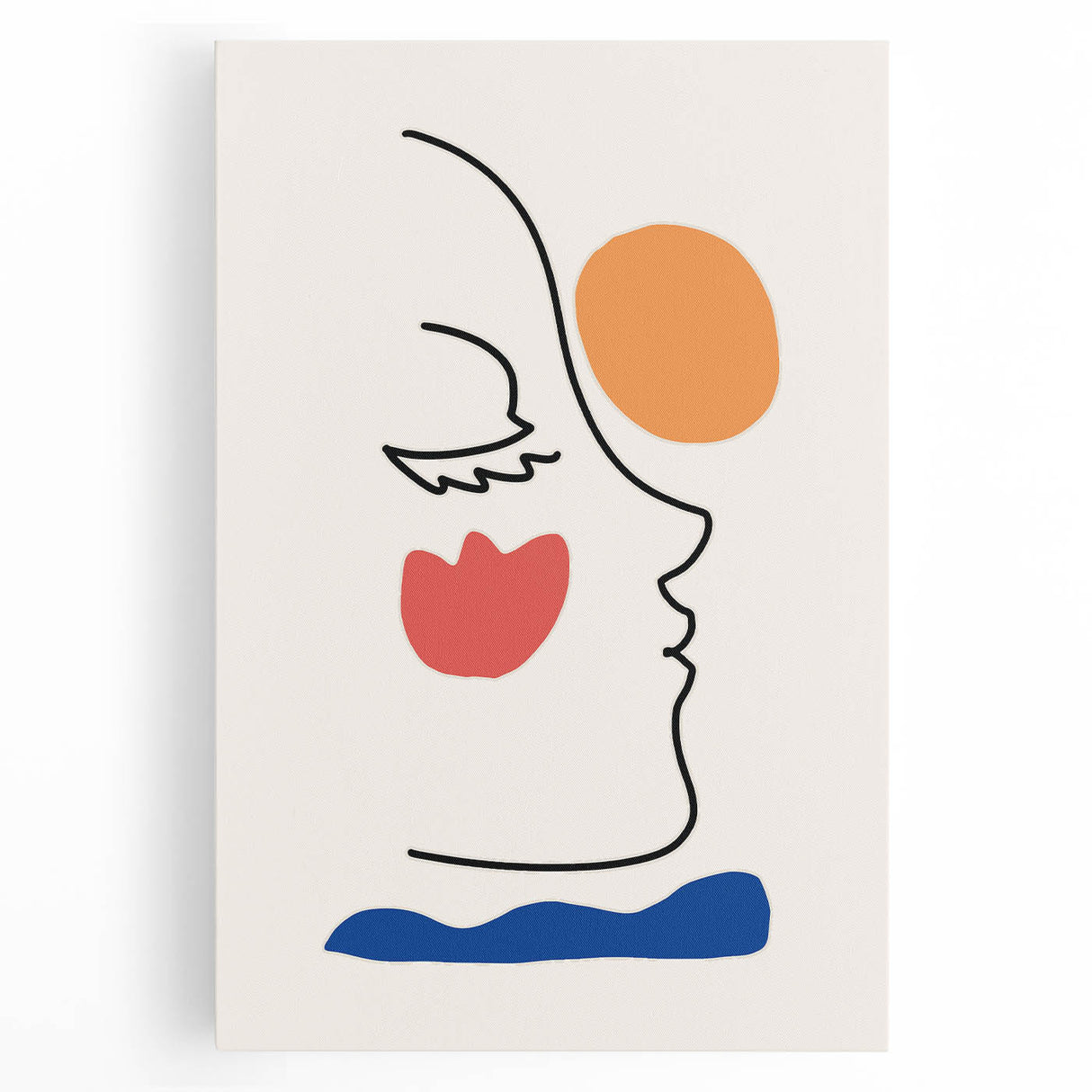 Bohemian Line Art - Eclectic Boho Decor Canvas with Abstract Face Design