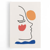 Bohemian Line Art - Eclectic Boho Decor Canvas with Abstract Face Design