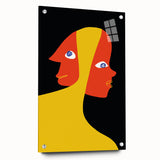 Bold Bohemian Wall Art - Eclectic Boho Decor Canvas with Abstract Dual Faces