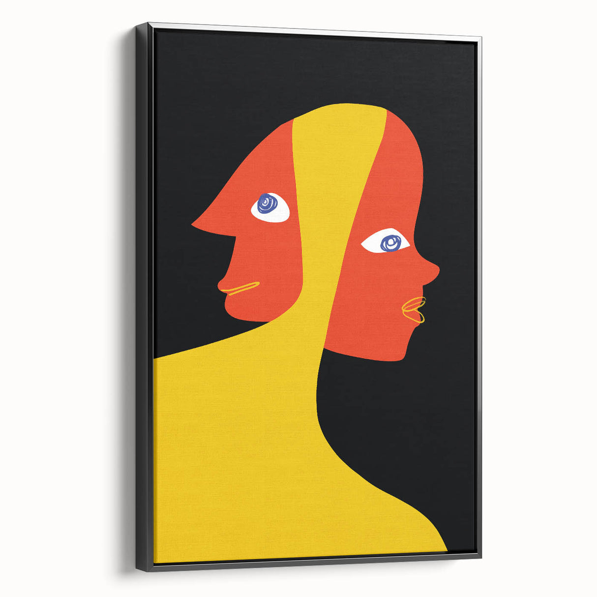 Bold Bohemian Wall Art - Eclectic Boho Decor Canvas with Abstract Dual Faces