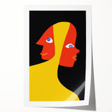 Bold Bohemian Wall Art - Eclectic Boho Decor Canvas with Abstract Dual Faces