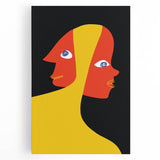 Bold Bohemian Wall Art - Eclectic Boho Decor Canvas with Abstract Dual Faces