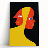Bold Bohemian Wall Art - Eclectic Boho Decor Canvas with Abstract Dual Faces