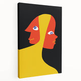 Bold Bohemian Wall Art - Eclectic Boho Decor Canvas with Abstract Dual Faces