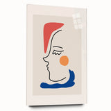 Bohemian Line Art - Modern Boho Decor Canvas with Abstract Face Illustration