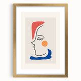 Bohemian Line Art - Modern Boho Decor Canvas with Abstract Face Illustration