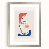 Bohemian Line Art - Modern Boho Decor Canvas with Abstract Face Illustration