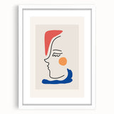 Bohemian Line Art - Modern Boho Decor Canvas with Abstract Face Illustration