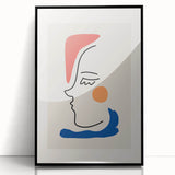 Bohemian Line Art - Modern Boho Decor Canvas with Abstract Face Illustration