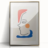 Bohemian Line Art - Modern Boho Decor Canvas with Abstract Face Illustration