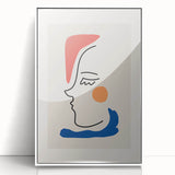 Bohemian Line Art - Modern Boho Decor Canvas with Abstract Face Illustration