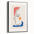 Bohemian Line Art - Modern Boho Decor Canvas with Abstract Face Illustration