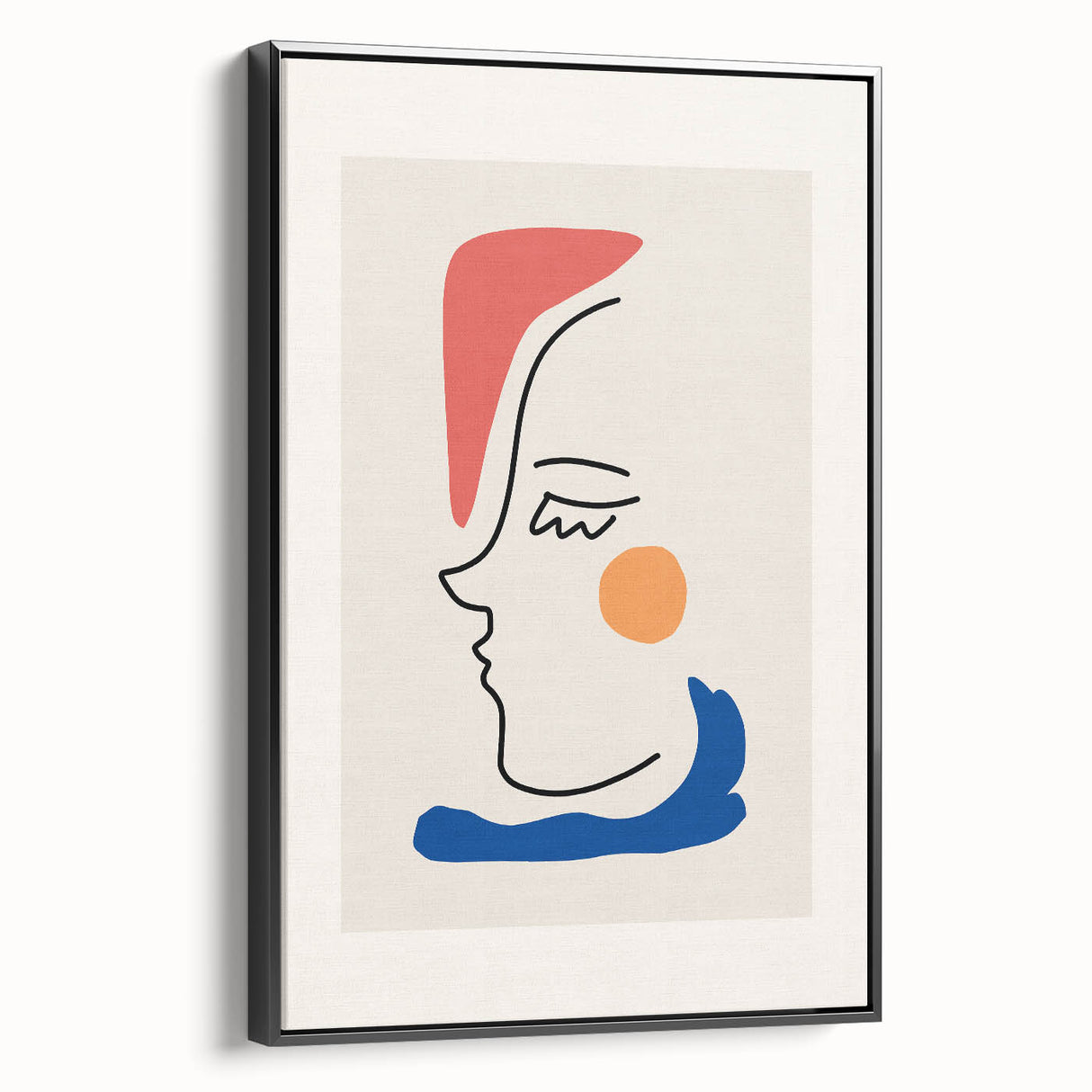 Bohemian Line Art - Modern Boho Decor Canvas with Abstract Face Illustration