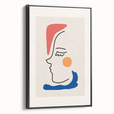 Bohemian Line Art - Modern Boho Decor Canvas with Abstract Face Illustration