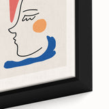 Bohemian Line Art - Modern Boho Decor Canvas with Abstract Face Illustration