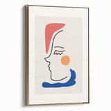 Bohemian Line Art - Modern Boho Decor Canvas with Abstract Face Illustration