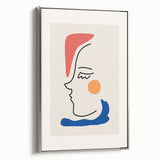 Bohemian Line Art - Modern Boho Decor Canvas with Abstract Face Illustration