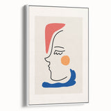 Bohemian Line Art - Modern Boho Decor Canvas with Abstract Face Illustration