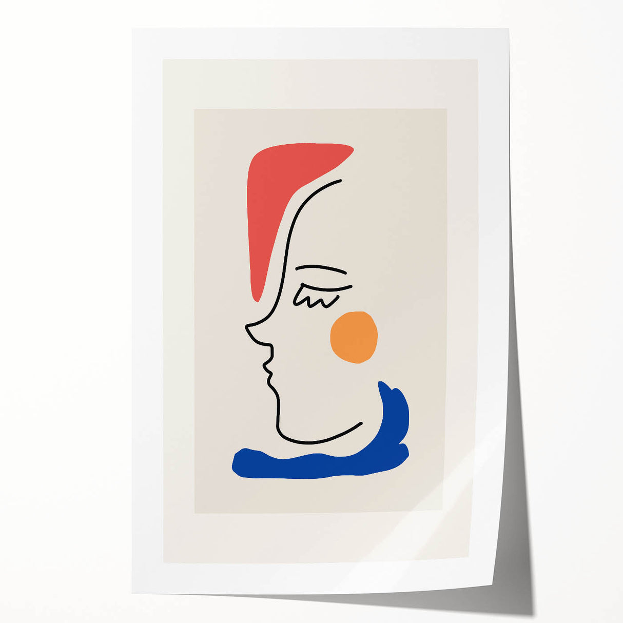 Bohemian Line Art - Modern Boho Decor Canvas with Abstract Face Illustration