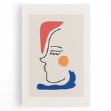 Bohemian Line Art - Modern Boho Decor Canvas with Abstract Face Illustration