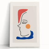 Bohemian Line Art - Modern Boho Decor Canvas with Abstract Face Illustration