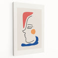 Bohemian Line Art - Modern Boho Decor Canvas with Abstract Face Illustration